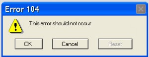 Error message that says "This error should not occur"